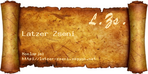 Latzer Zseni névjegykártya